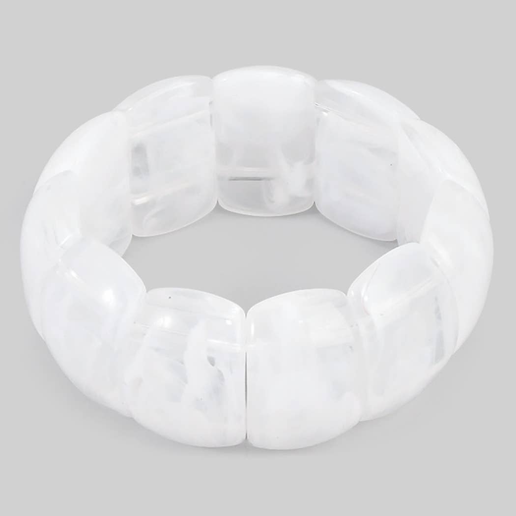 Marbled Pearl Acrylic Stretchy Bracelet