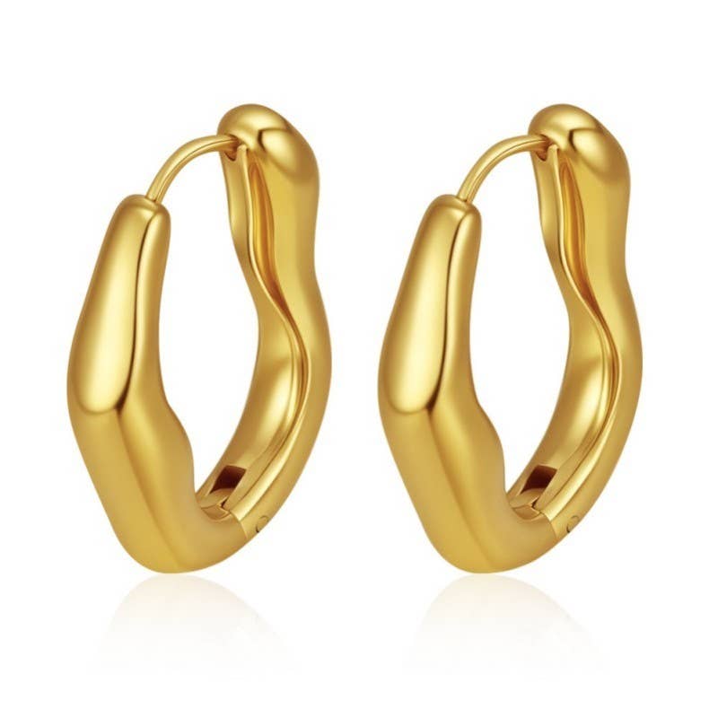 Gold Wavy Earrings