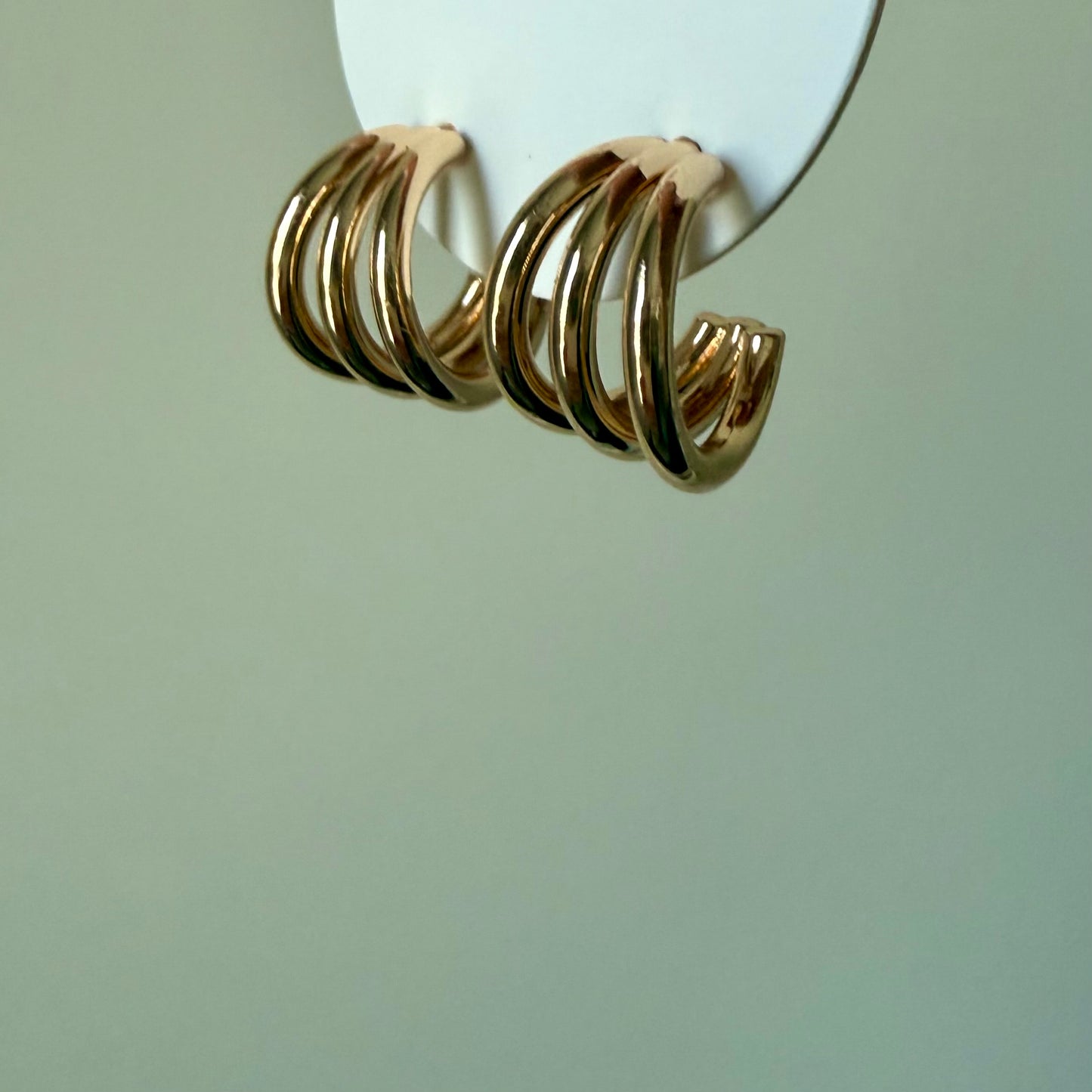 Gold Triple Hoop Earrings