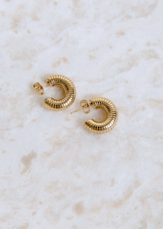 Etched Gold Hoops