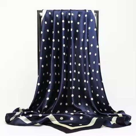 Polka Dot Print Oversized Silk Scarf