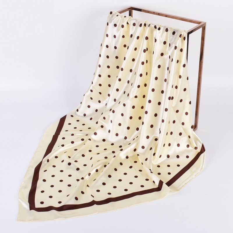 Polka Dot Print Oversized Silk Scarf