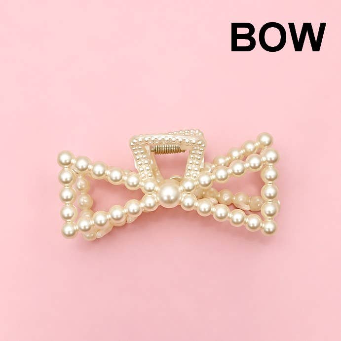 Rectangular Pearl Hair Claw Clip