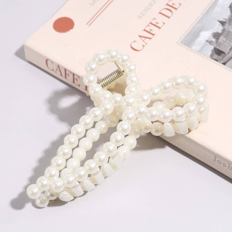 Rectangular Pearl Hair Claw Clip