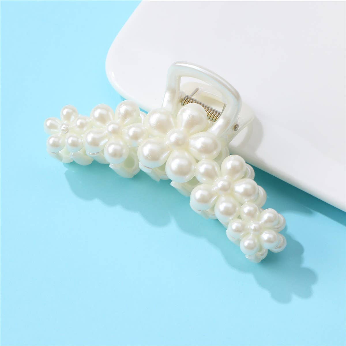 Rectangular Pearl Hair Claw Clip