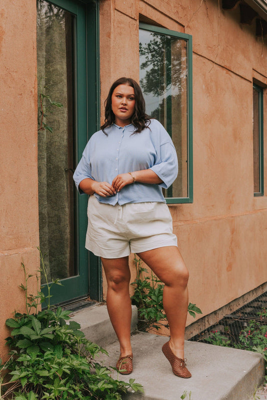 Carolina Blue Short-Sleeve Cardigan
