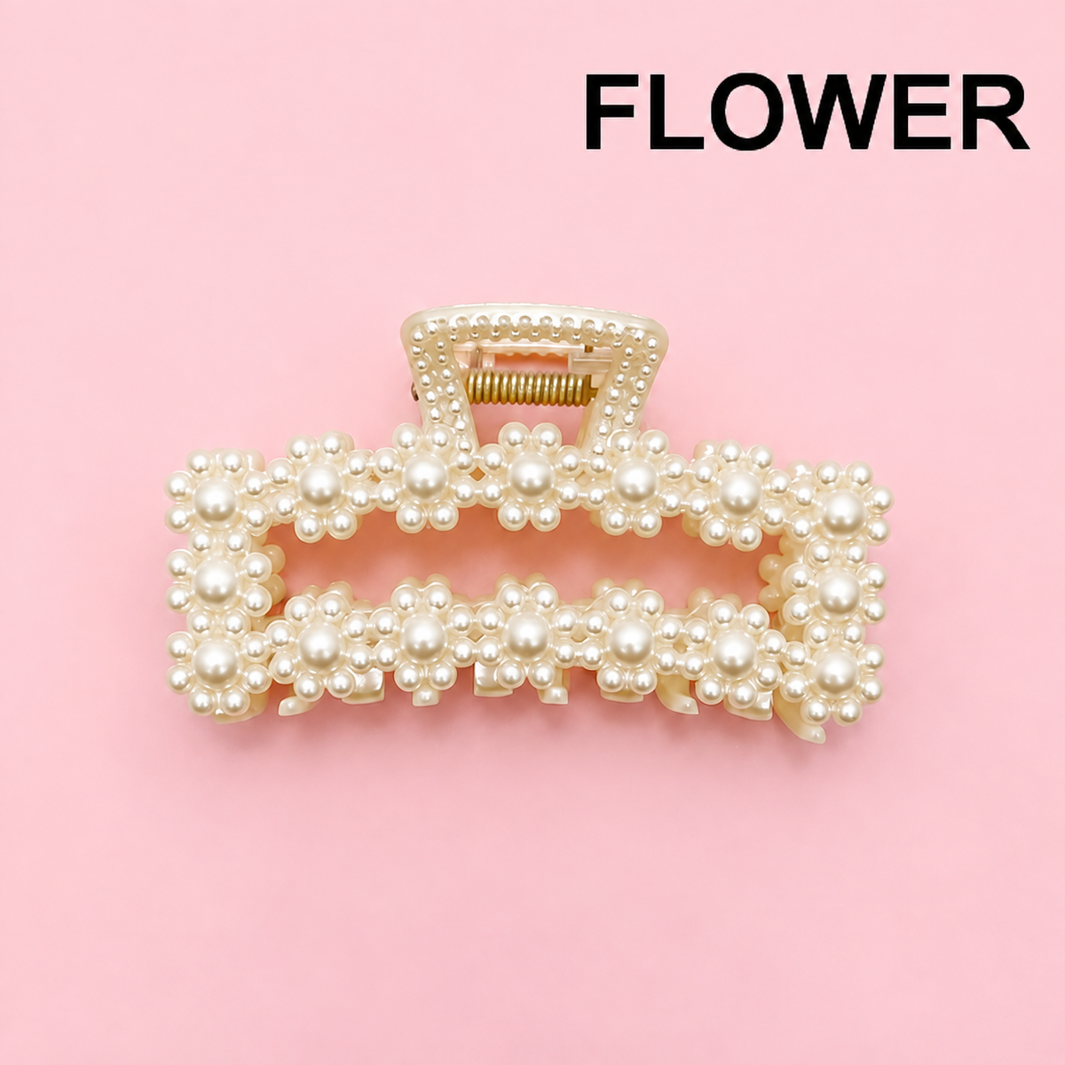 Rectangular Pearl Hair Claw Clip