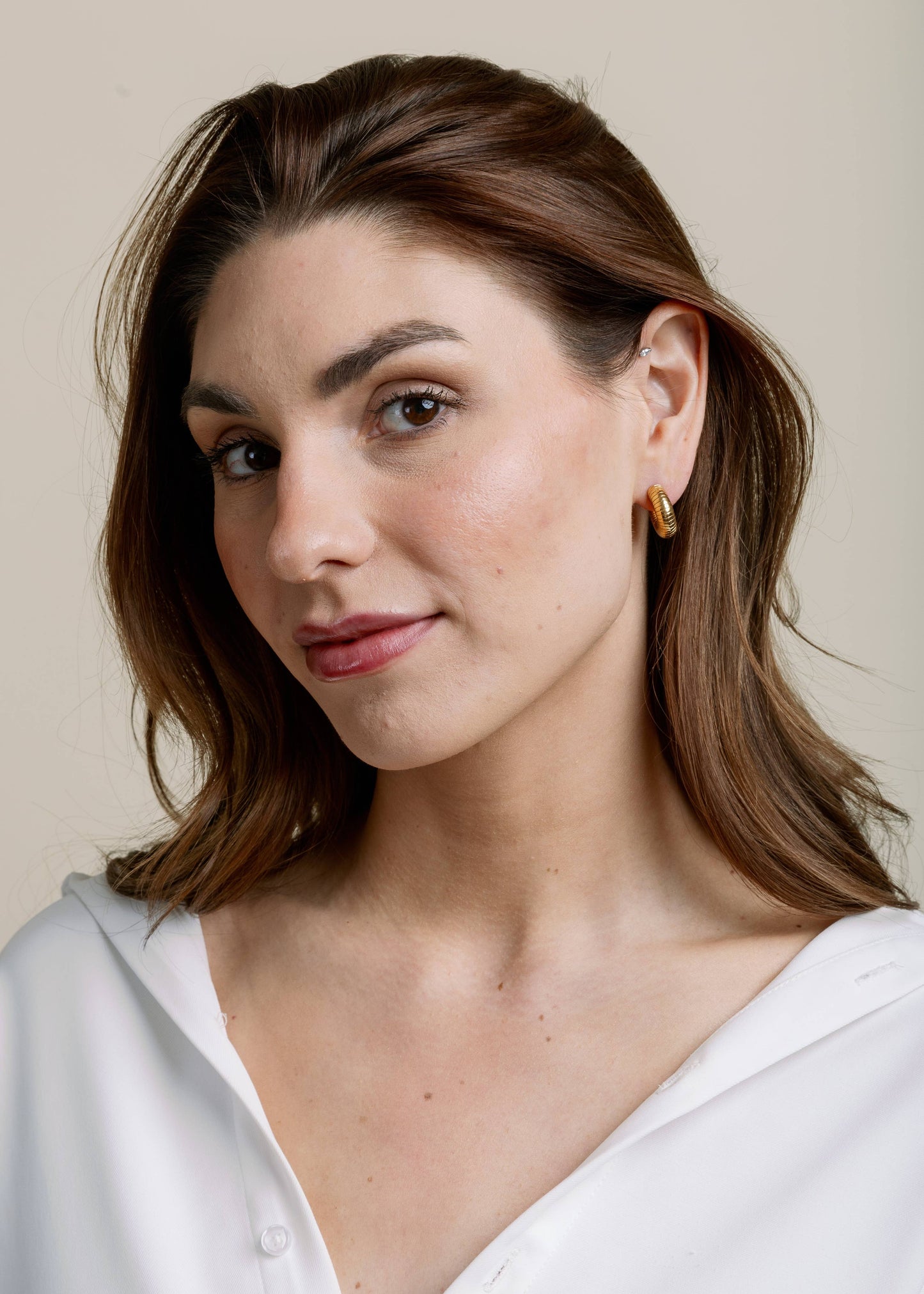 Etched Gold Hoops