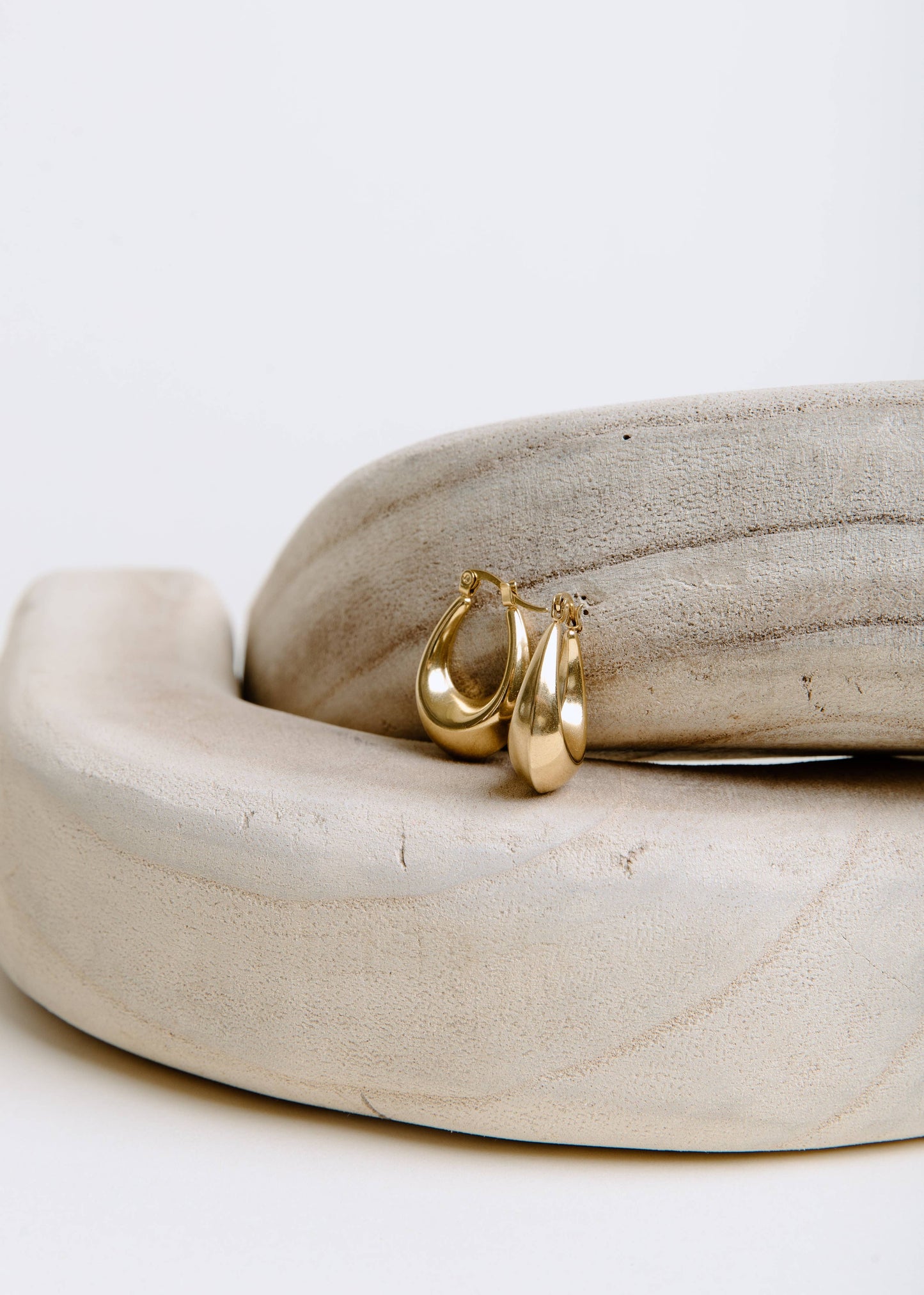 Gold Drop Hoop Earrings