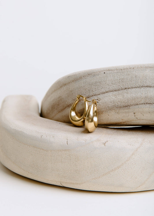 Gold Drop Hoop Earrings