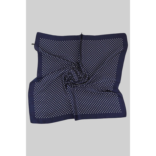 Navy Polka Dot Silk Scarf