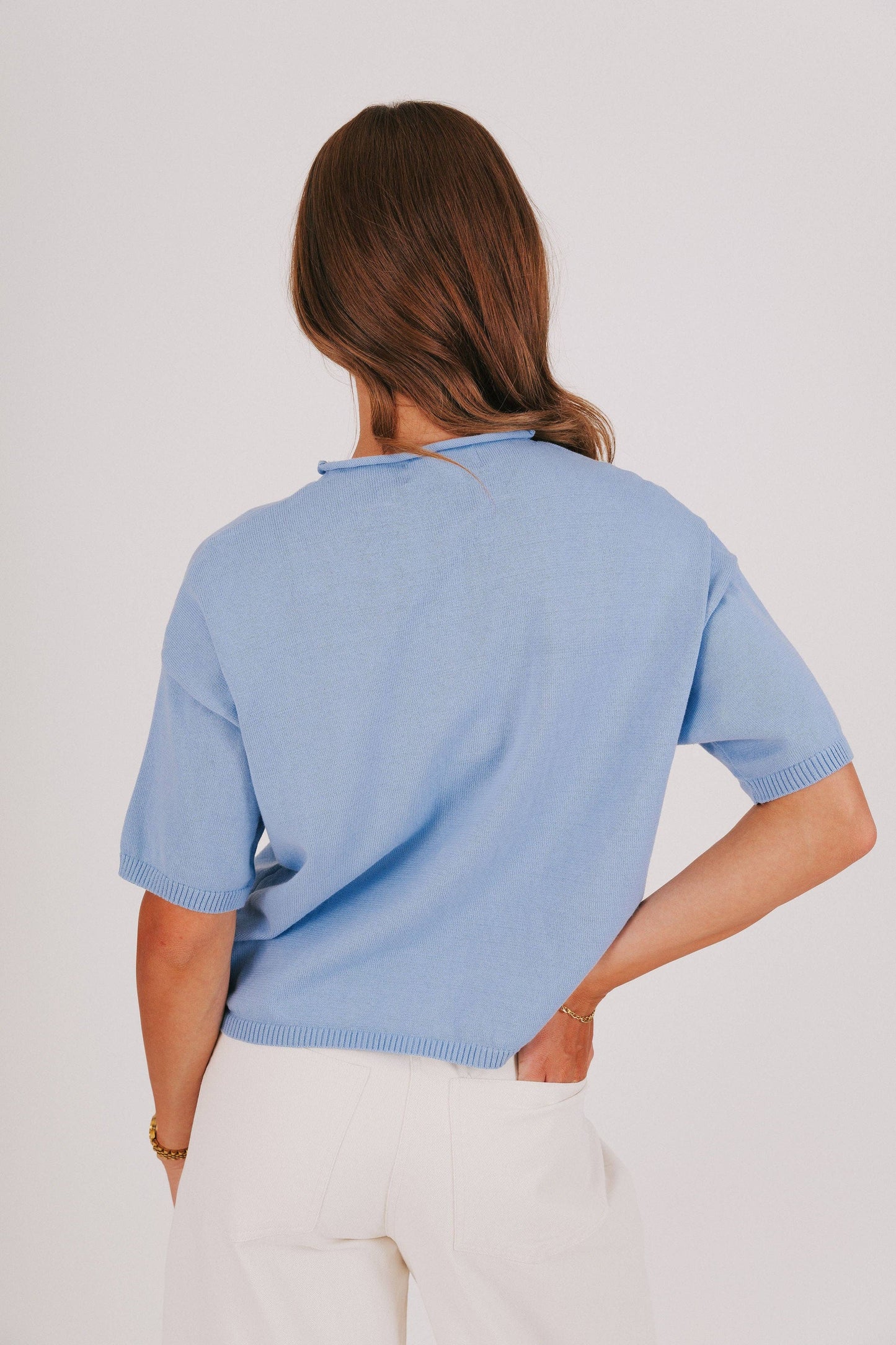 Carolina Blue Short-Sleeve Cardigan