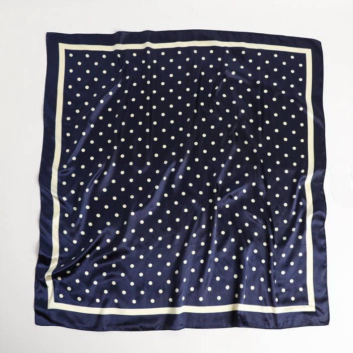 Polka Dot Print Oversized Silk Scarf