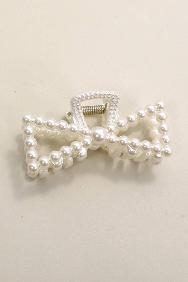 Rectangular Pearl Hair Claw Clip