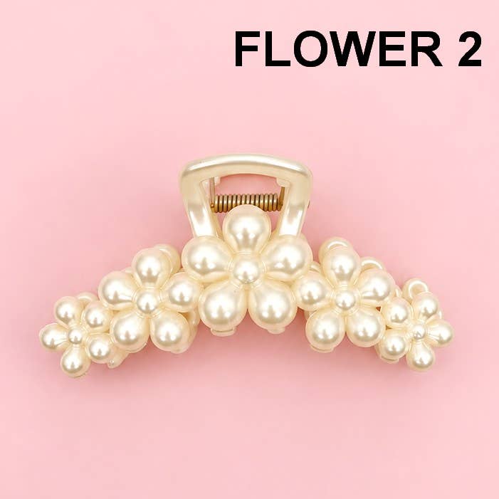 Rectangular Pearl Hair Claw Clip