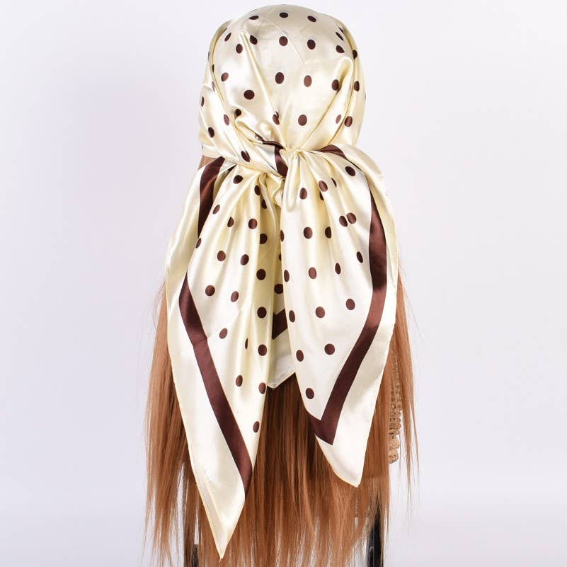 Polka Dot Print Oversized Silk Scarf