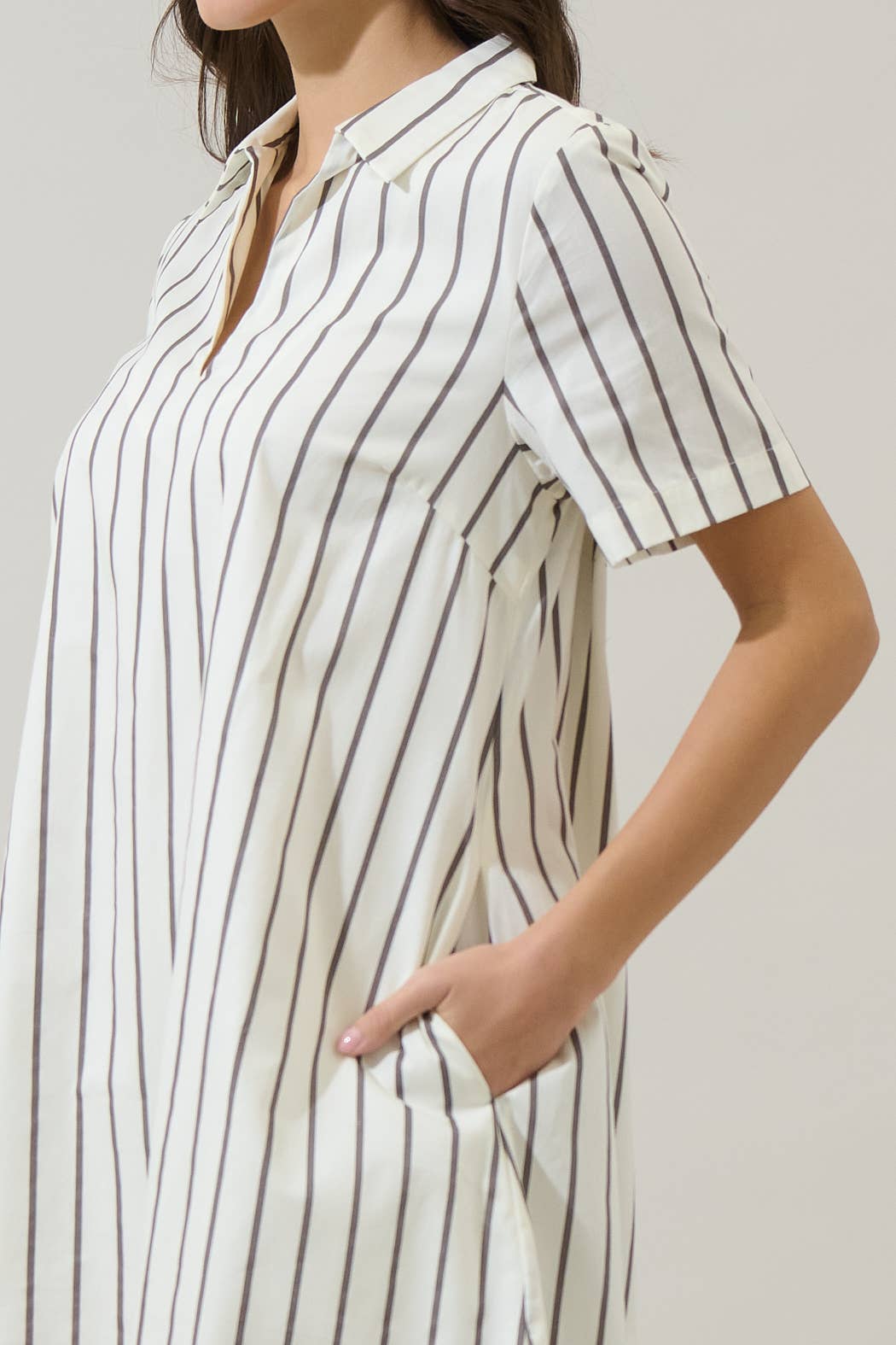 Sugarlips White Striped Mini Dress