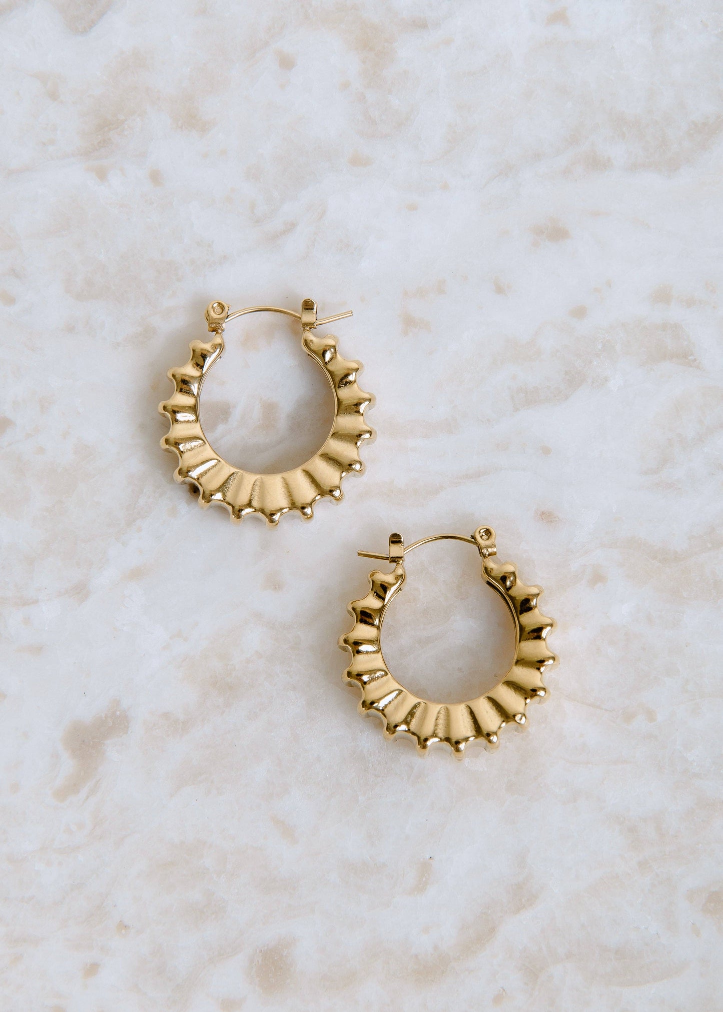 Wavy Gold Hoop Earrings