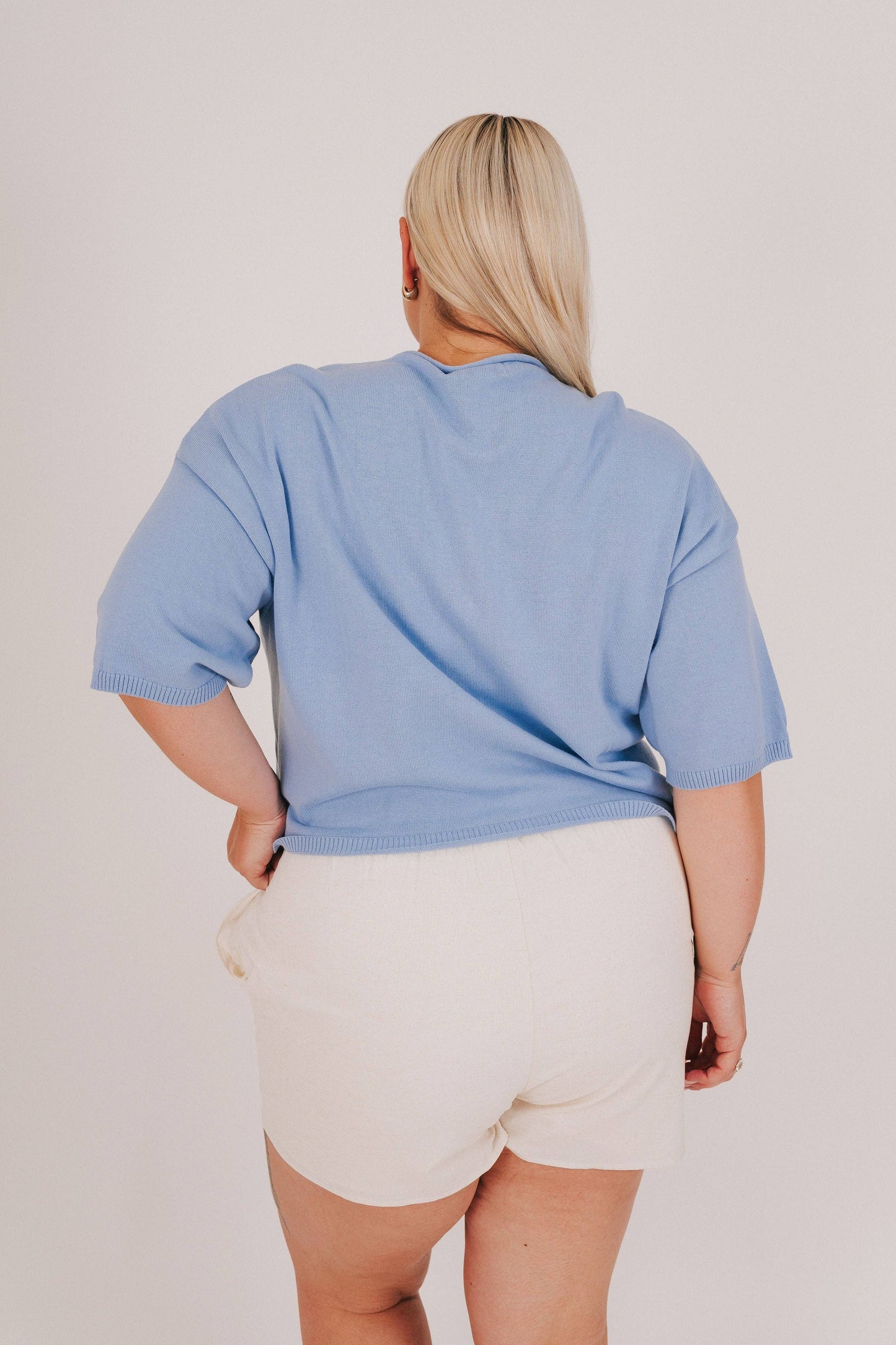 Carolina Blue Short-Sleeve Cardigan