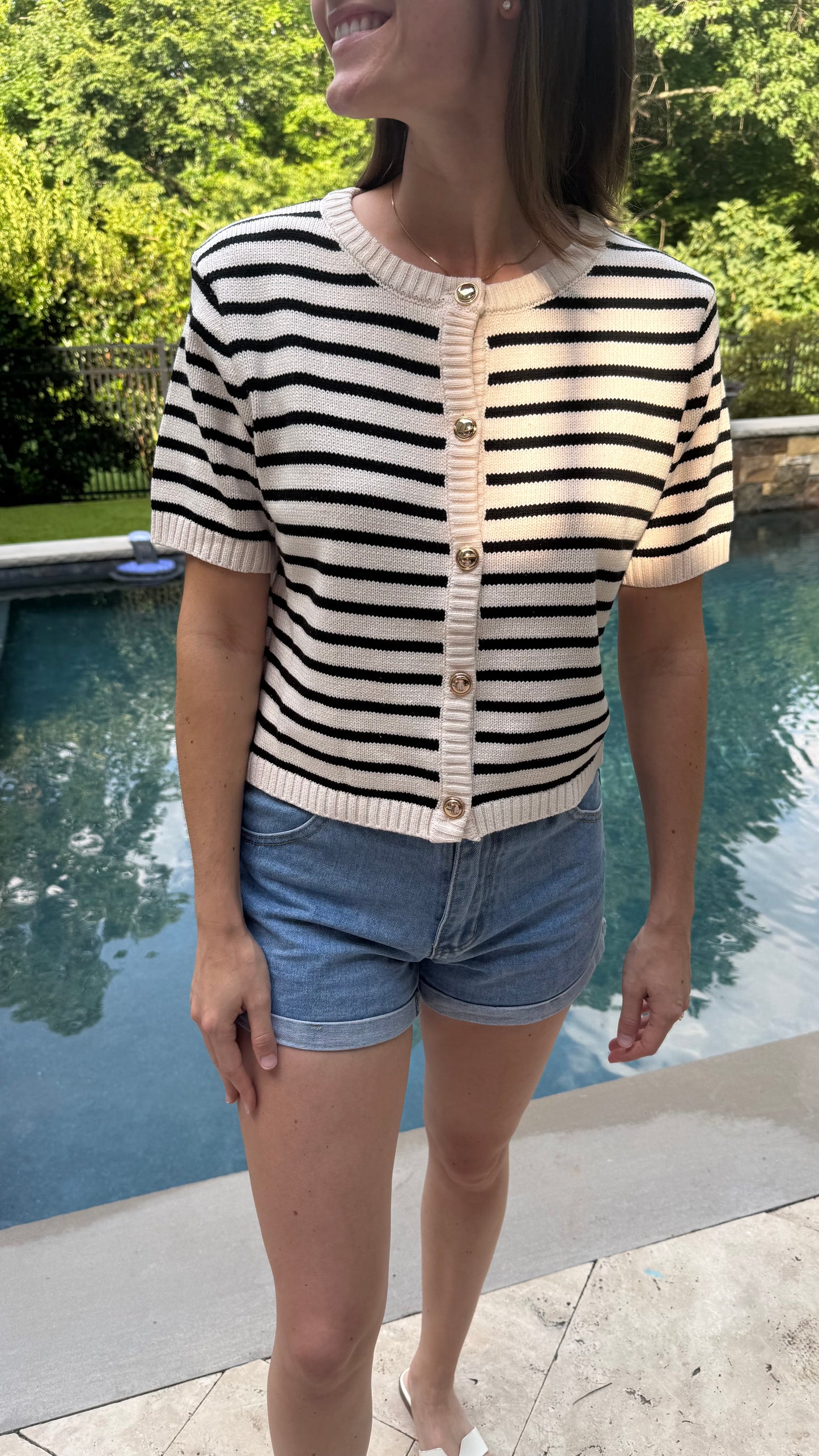 Striped Button Down Sweater