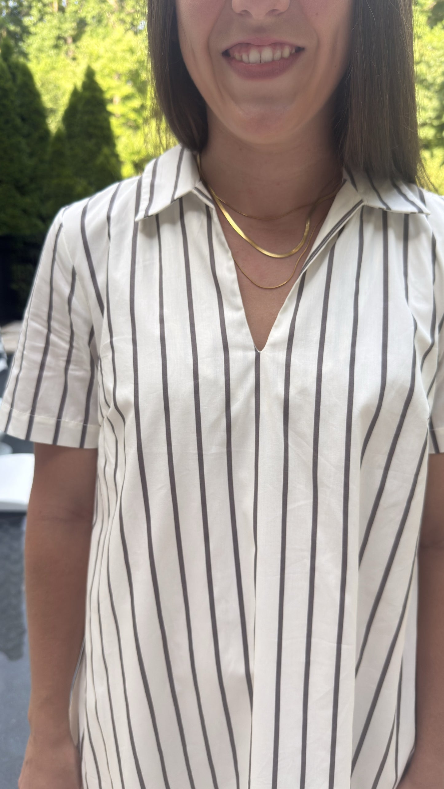 Sugarlips White Striped Mini Dress