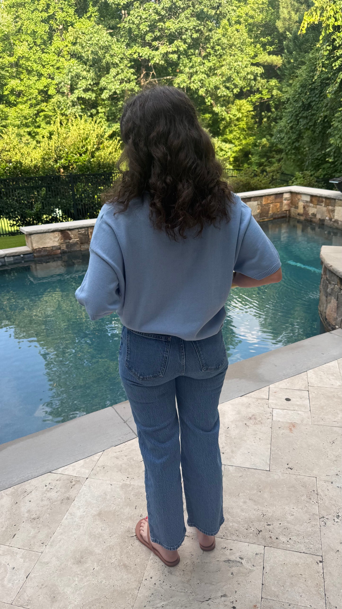 Carolina Blue Short-Sleeve Cardigan