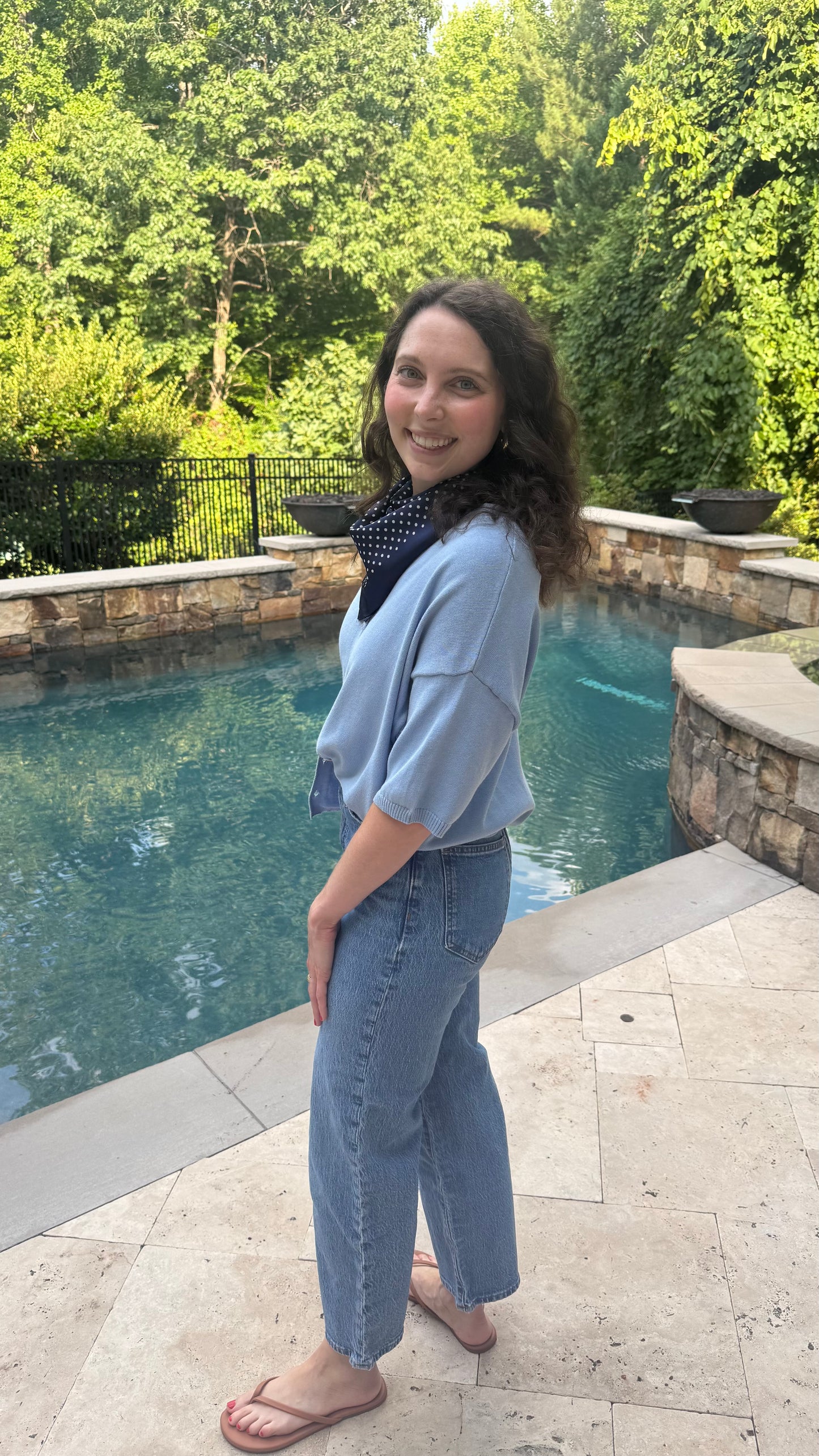 Carolina Blue Short-Sleeve Cardigan