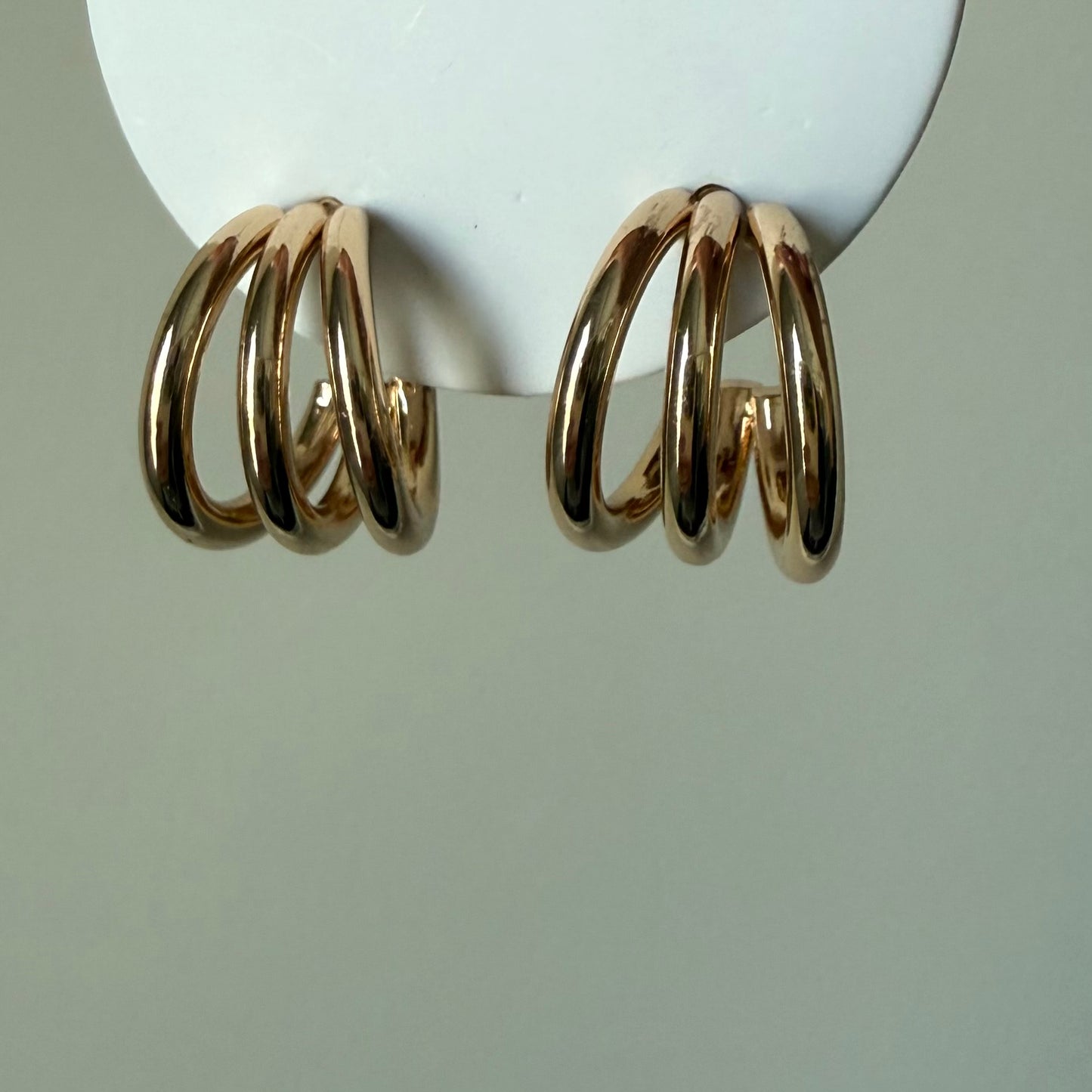Gold Triple Hoop Earrings