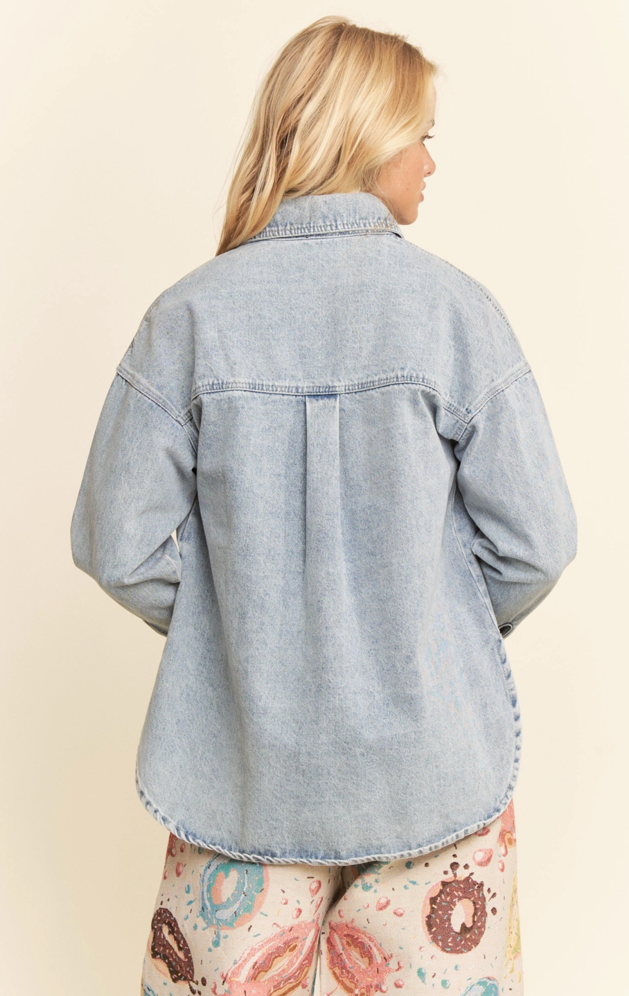 Oversized Light Denim Shirt Jacket Plus - B. Laine