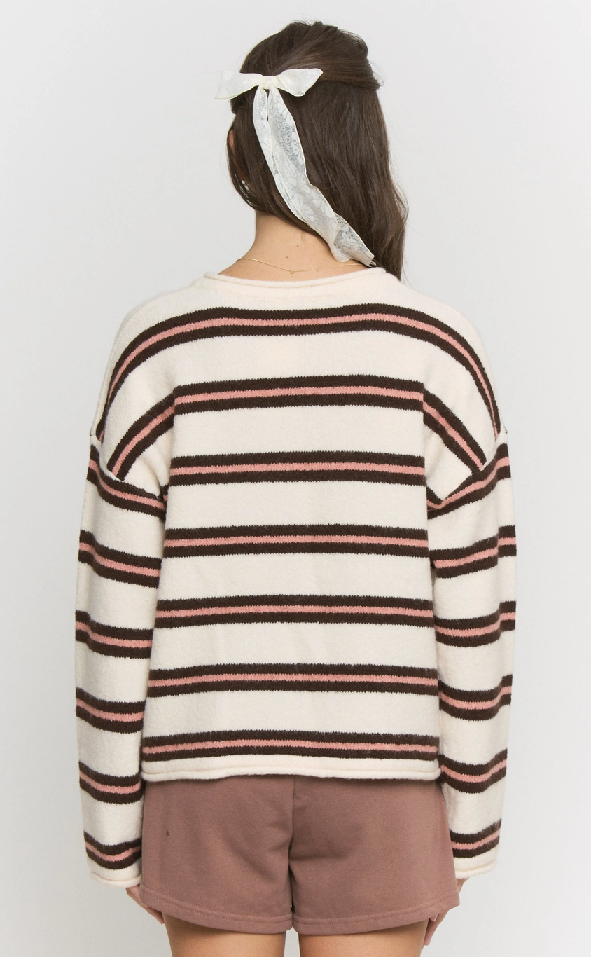 Striped Knit Cardigan Plus - B. Laine