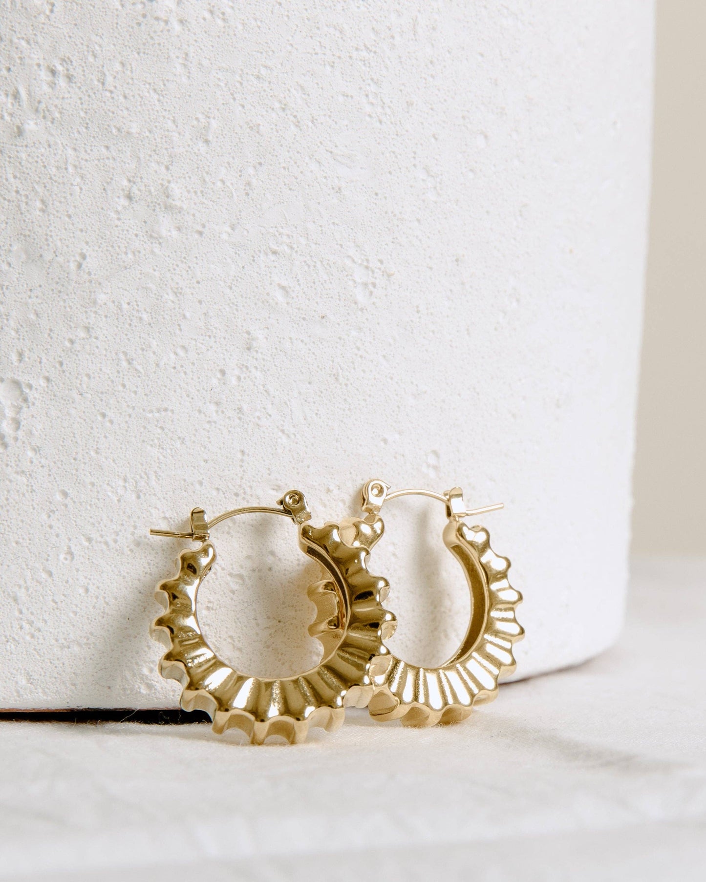 Wavy Gold Hoop Earrings