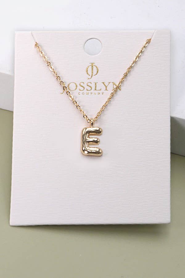 Gold Bubble Initial Necklace
