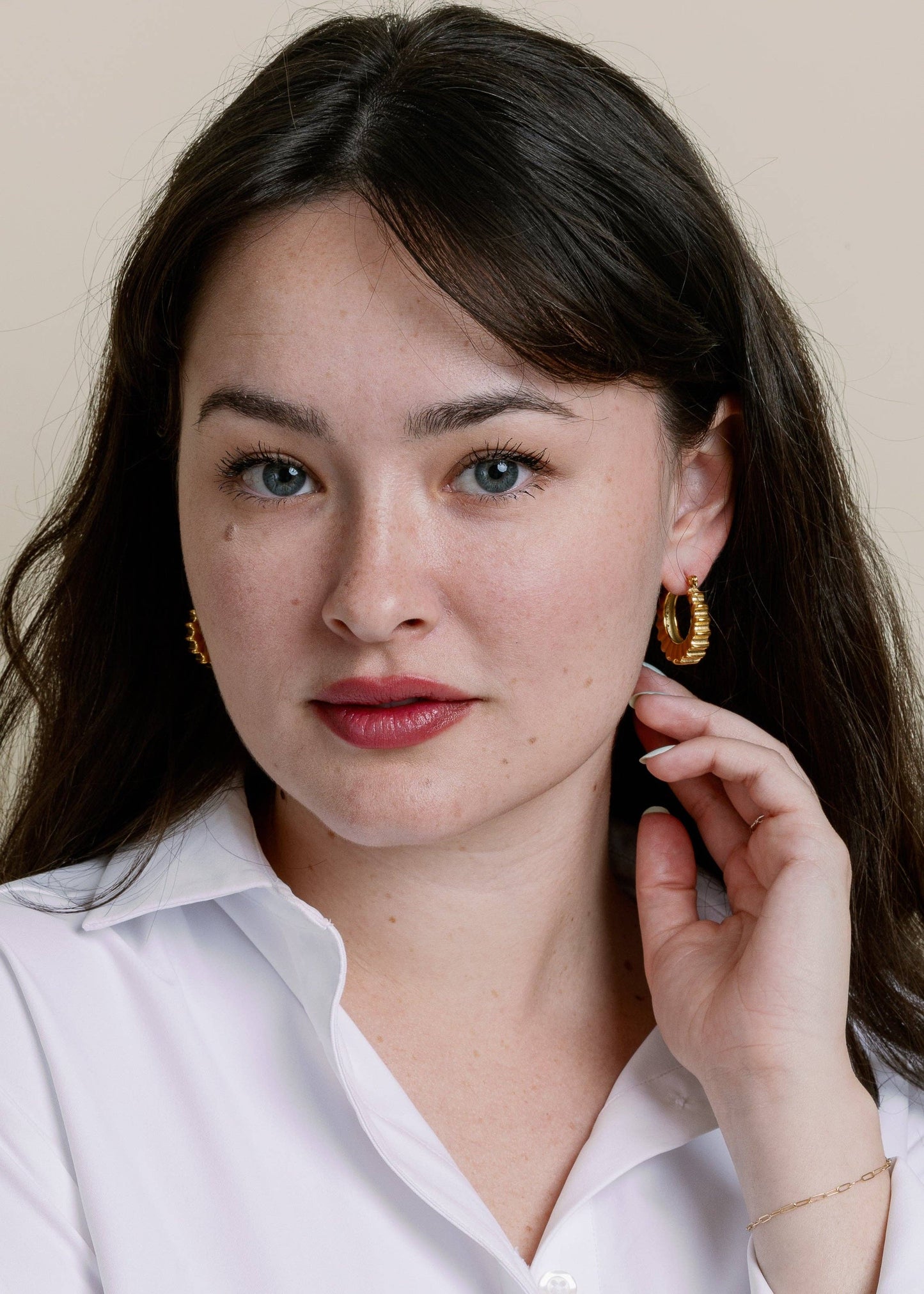 Wavy Gold Hoop Earrings