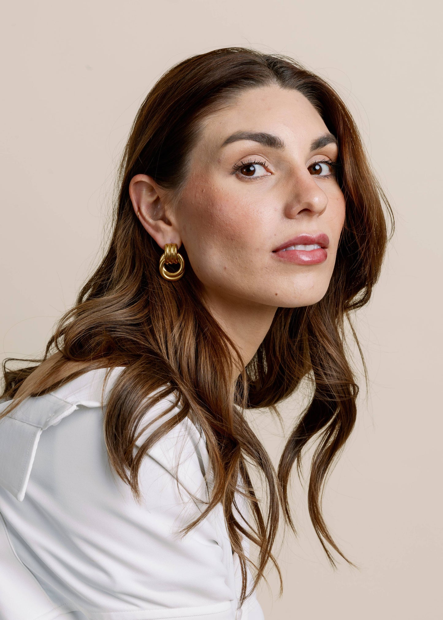 Double Hoop Gold Earrings