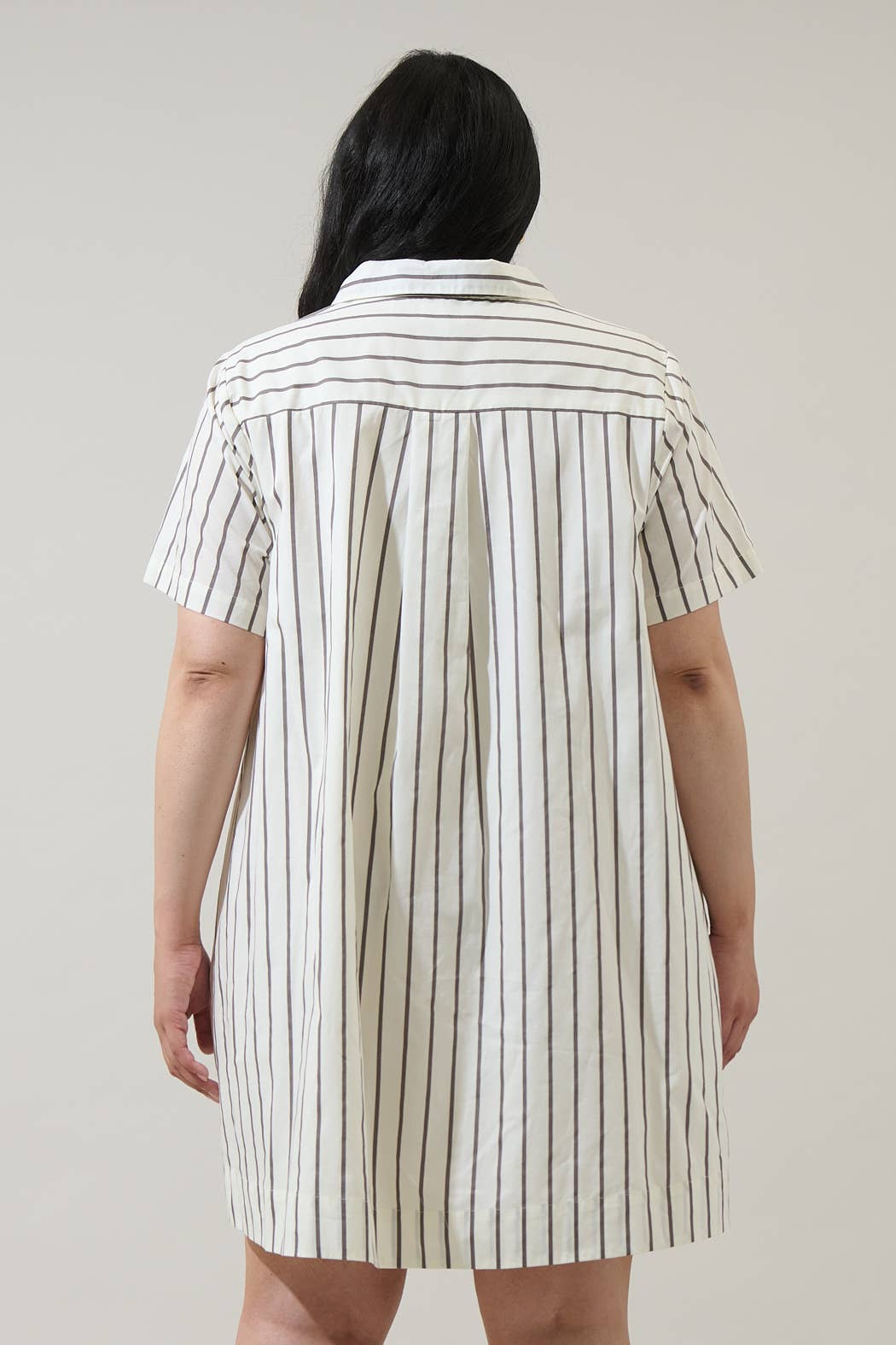 Sugarlips White Striped Mini Dress Plus