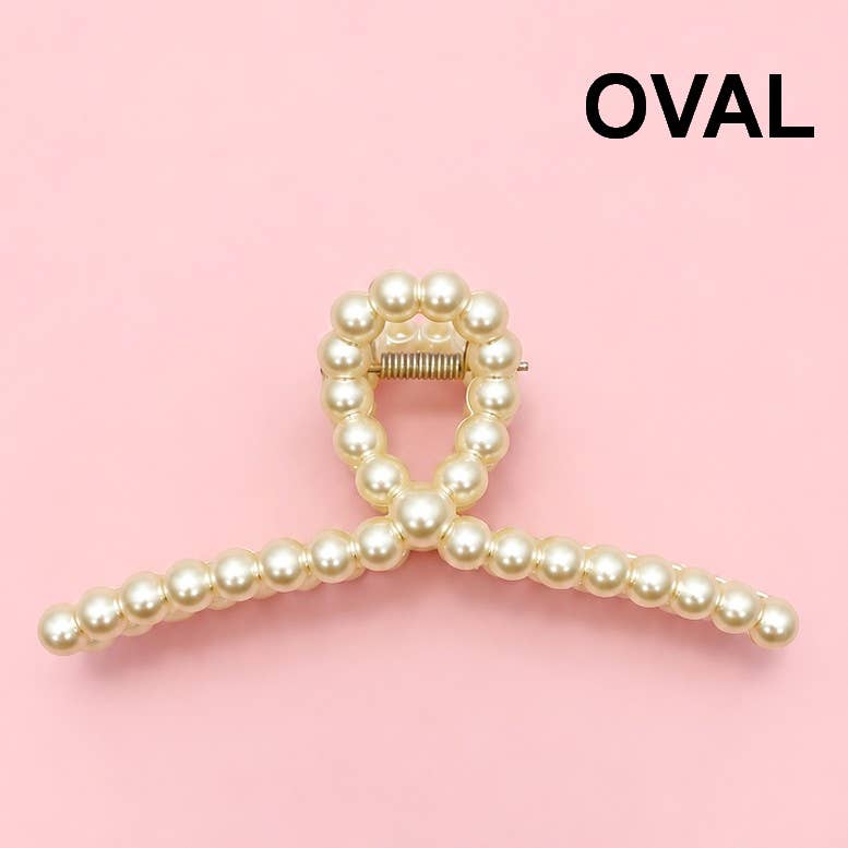 Rectangular Pearl Hair Claw Clip