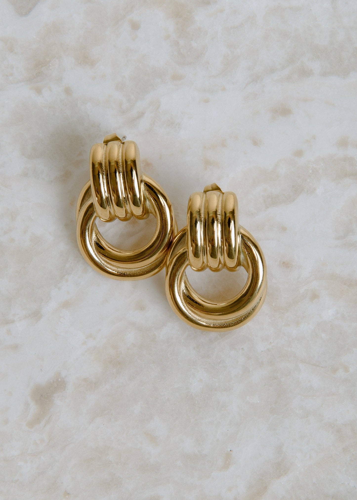Double Hoop Gold Earrings