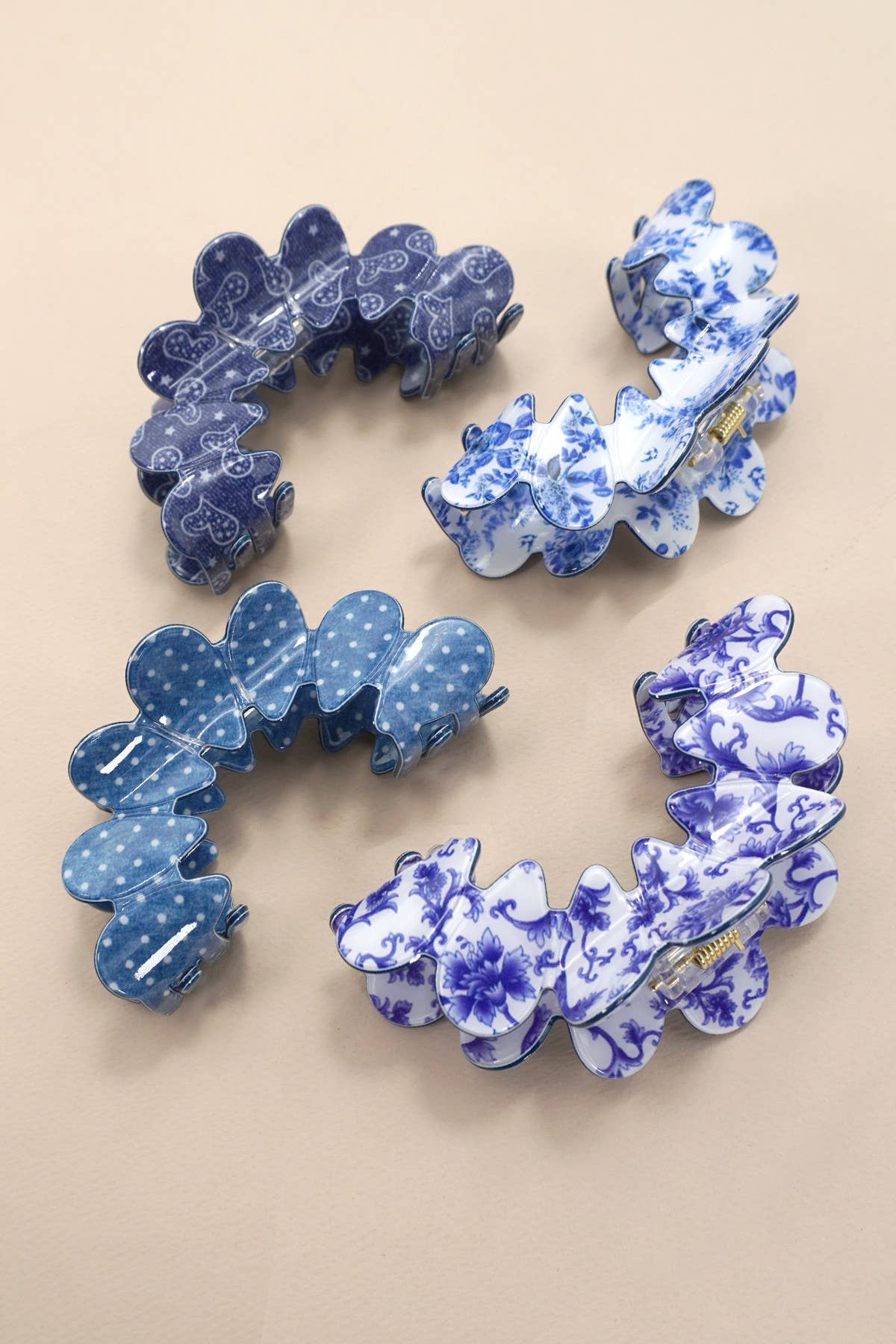 Blue Vintage Style Hair Claw Clip