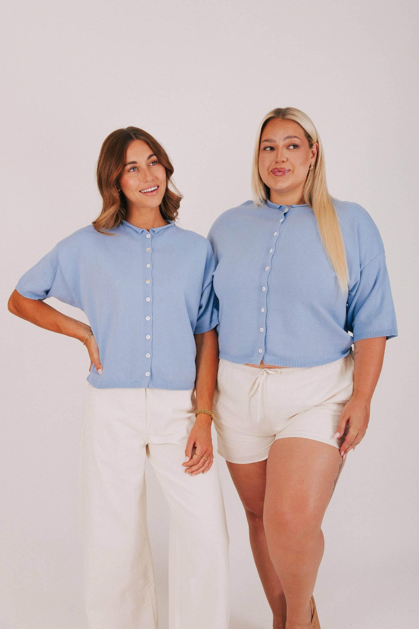 Carolina Blue Short-Sleeve Cardigan