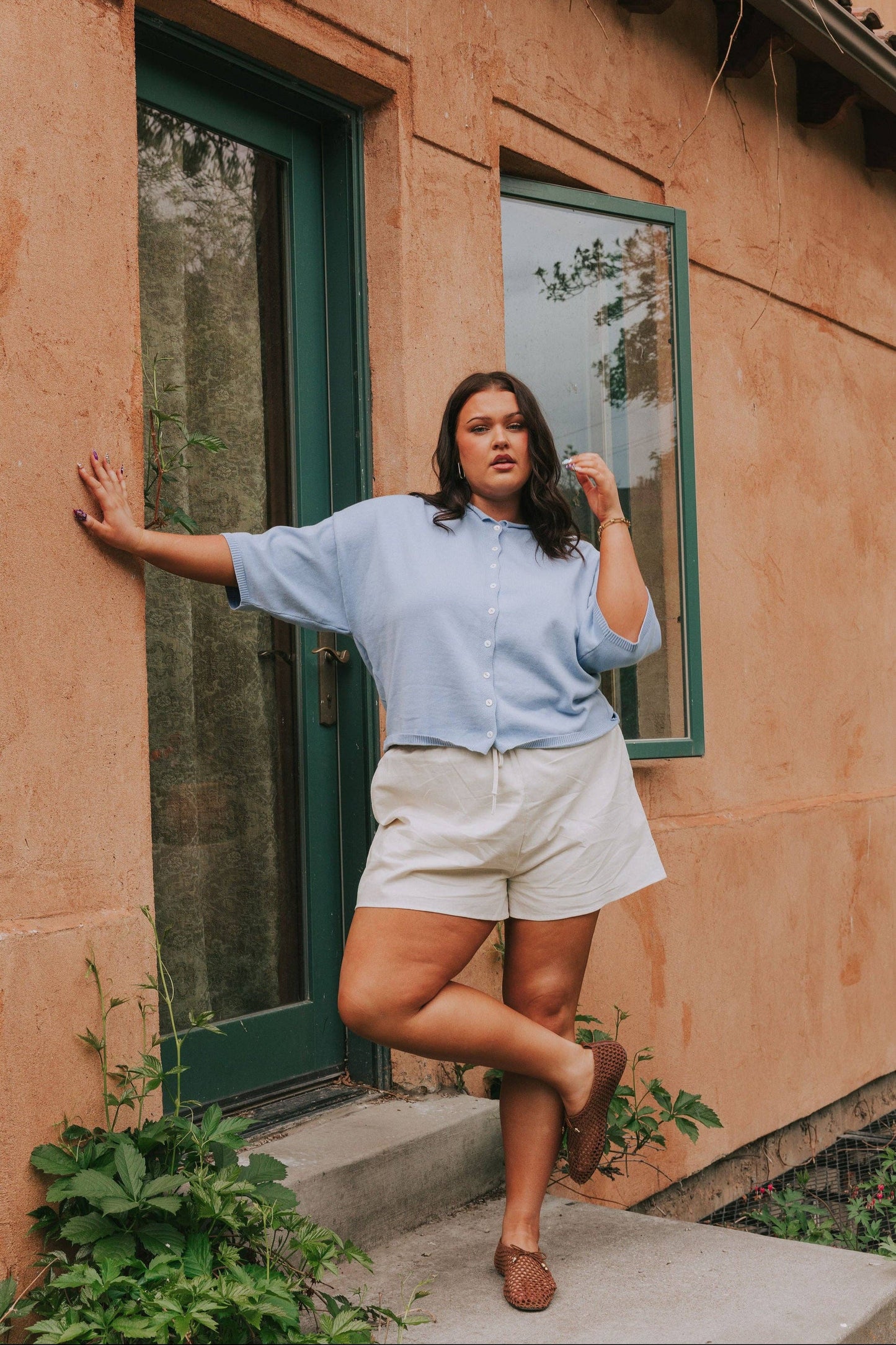 Carolina Blue Short-Sleeve Cardigan