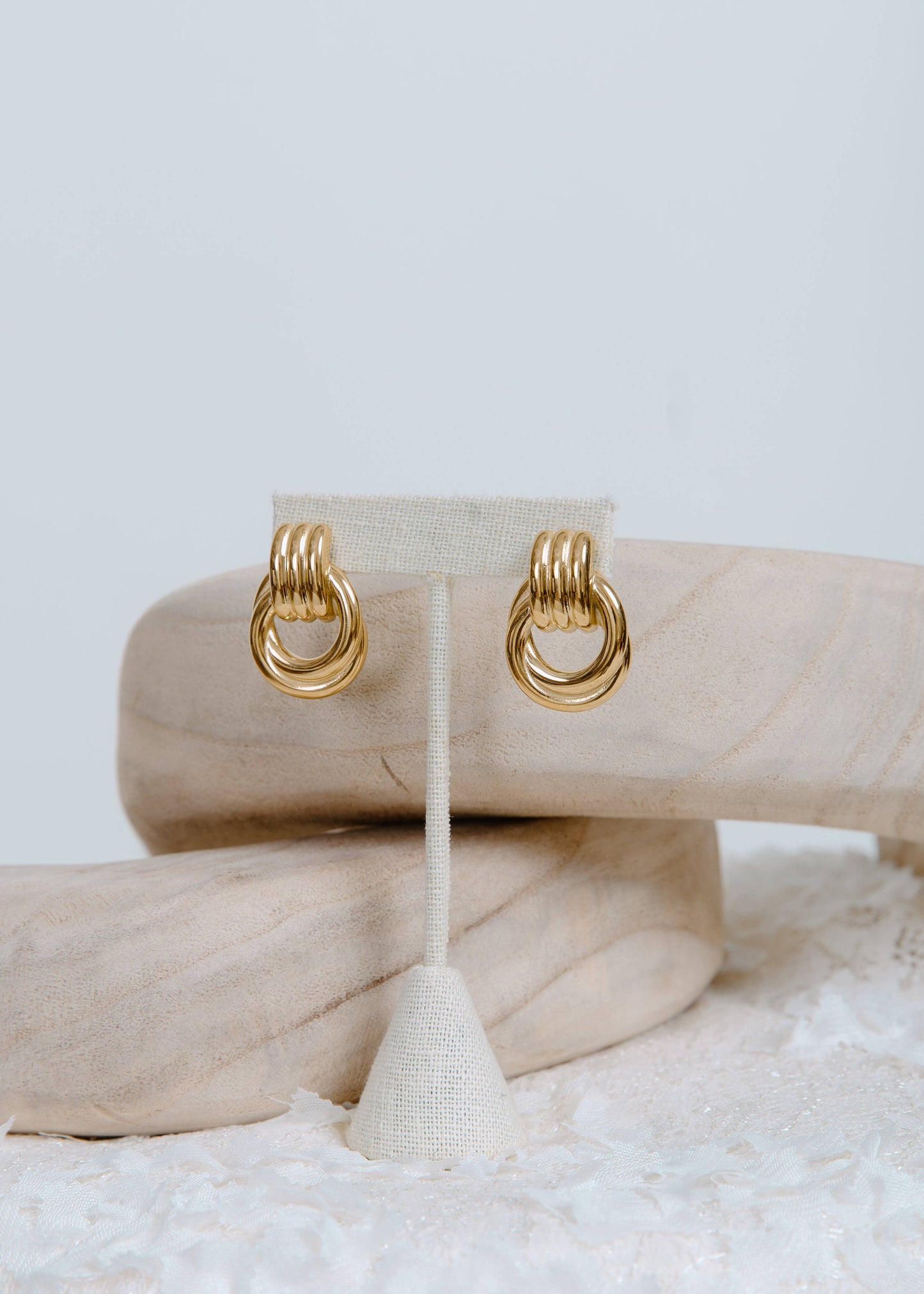 Double Hoop Gold Earrings