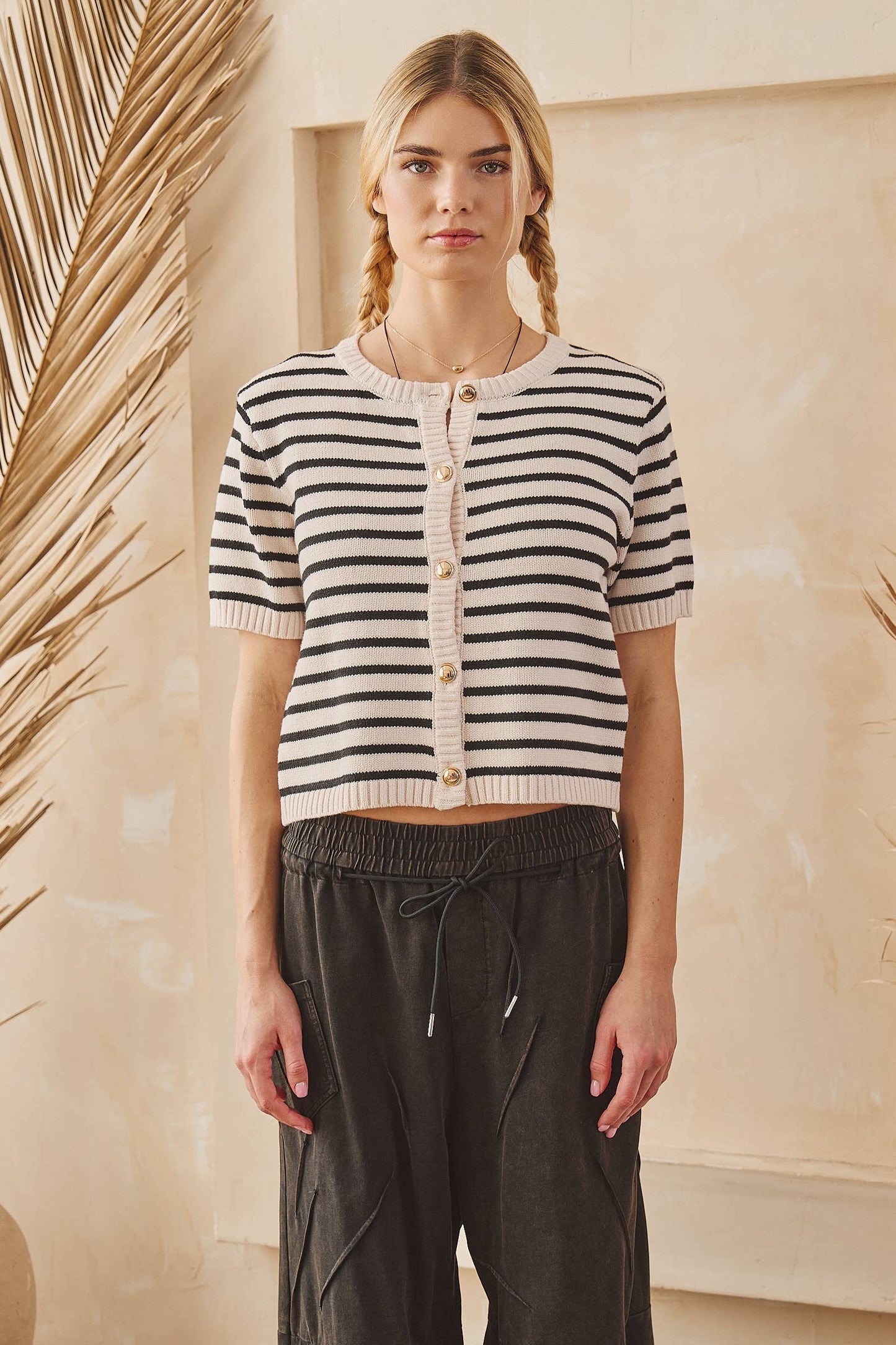 Striped Button Down Sweater