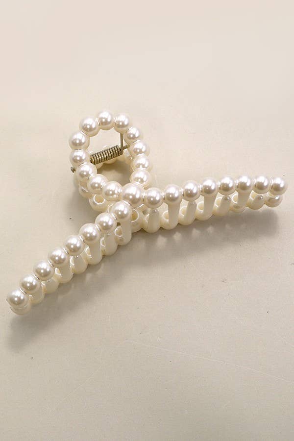 Rectangular Pearl Hair Claw Clip