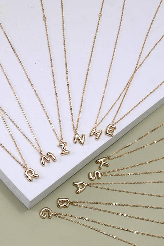 Gold Bubble Initial Necklace - B. Laine